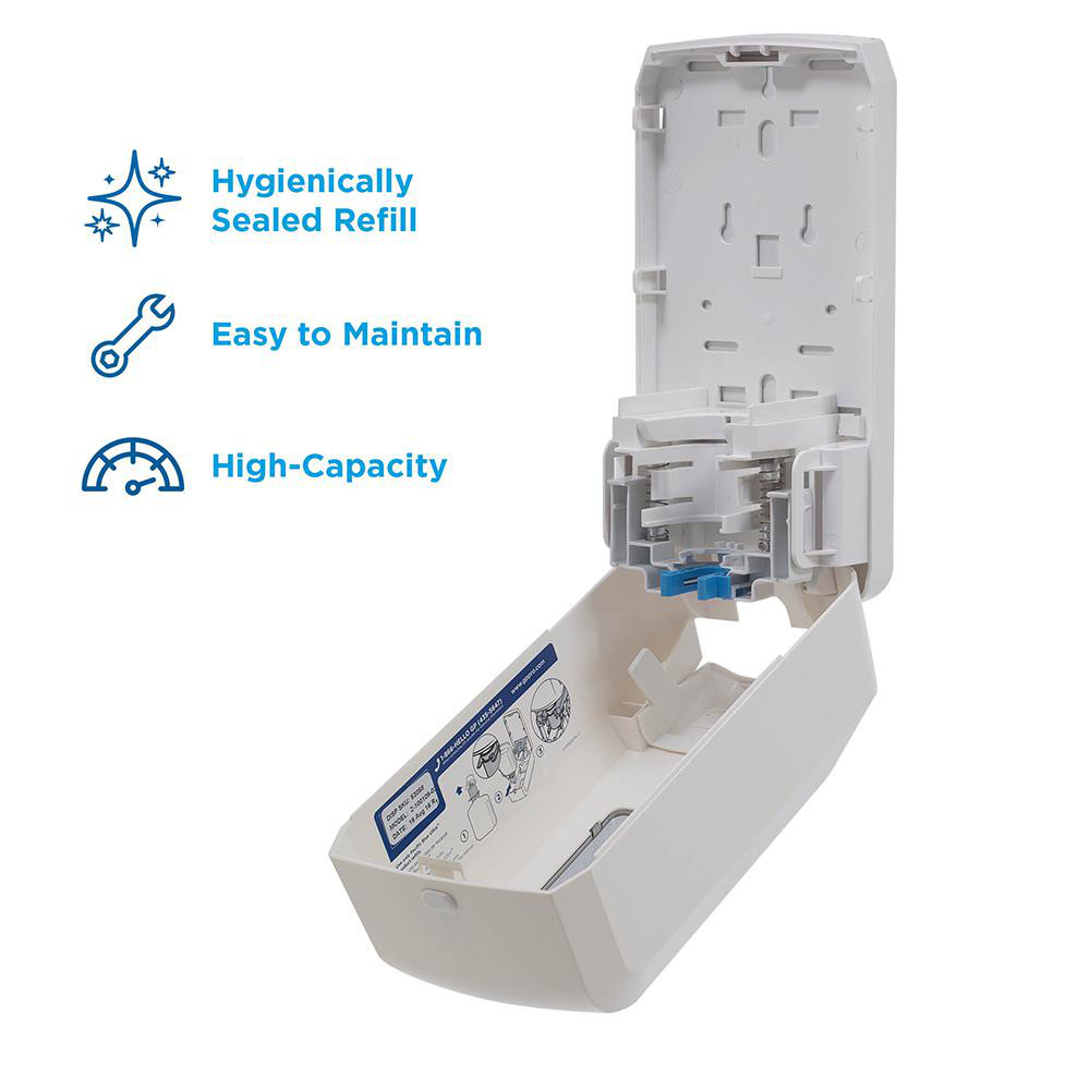Georgia Pacific Pacific Blue Ultra Wall-Mounted Manual Dispenser For Foaming Hand Soap And Hand Sanitizer, White - 53058