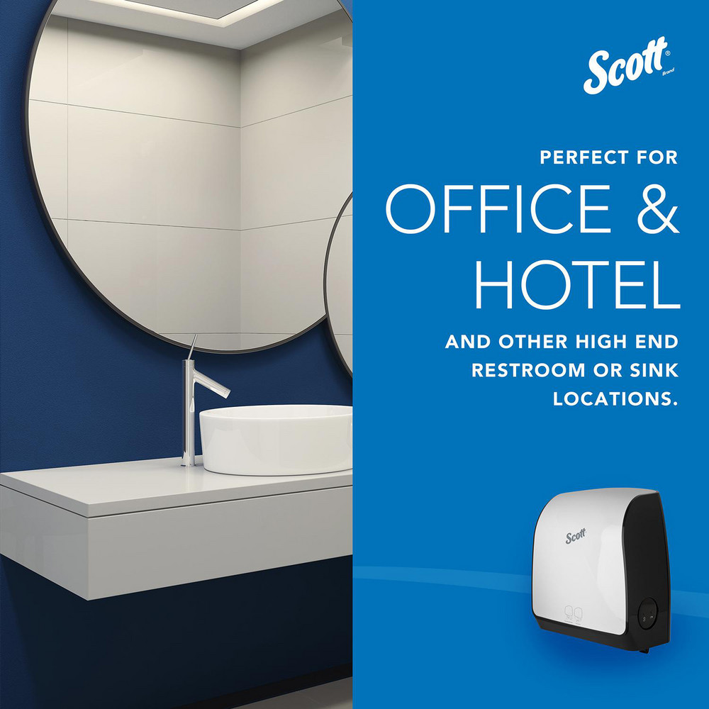 Scott Pro Automatic Hard Roll Towel Dispenser, White, for Blue Core Scott Pro Roll Towels, 12.66" x 16.44" x 9.18" - 34349