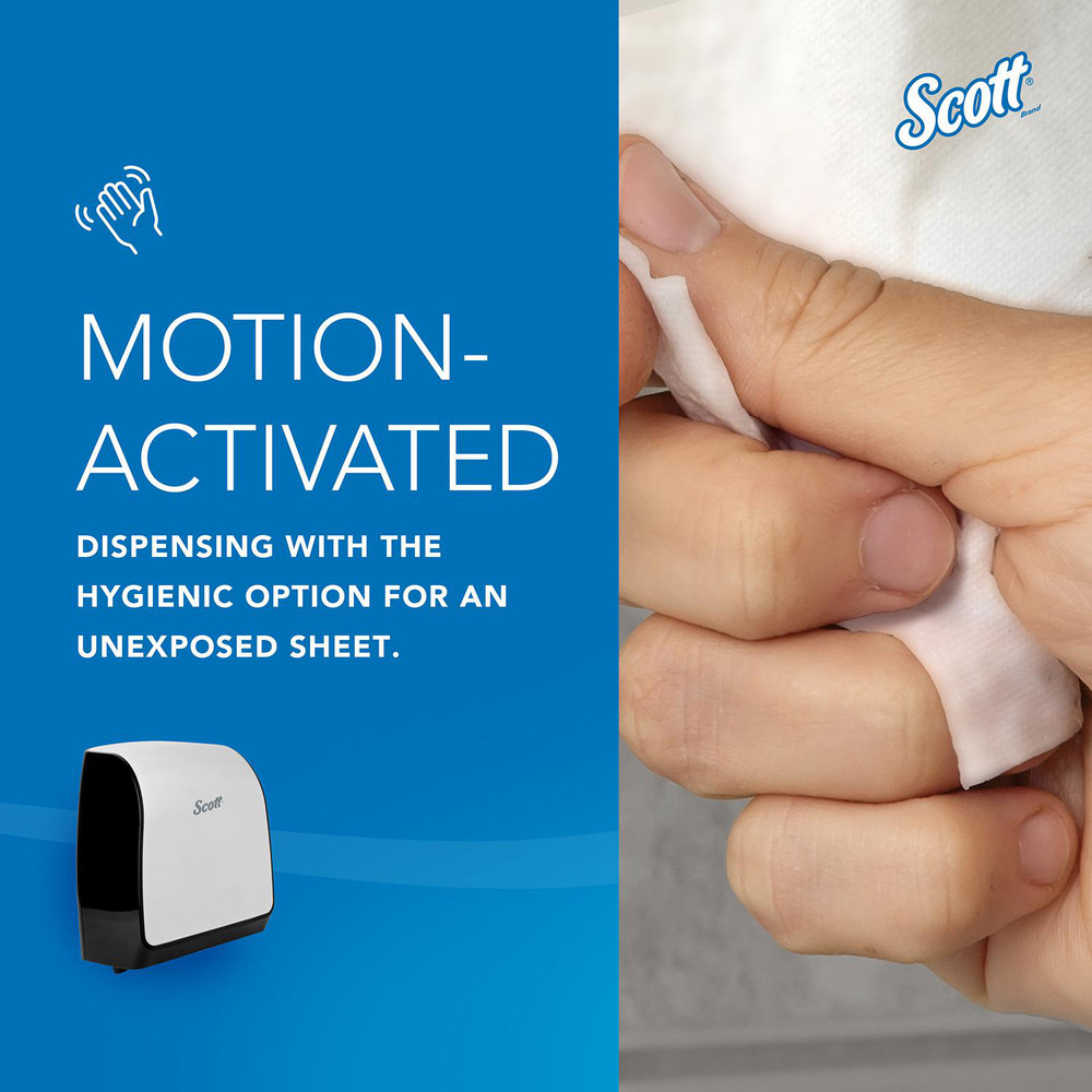 Scott Pro Automatic Hard Roll Towel Dispenser, White, for Blue Core Scott Pro Roll Towels, 12.66" x 16.44" x 9.18" - 34349