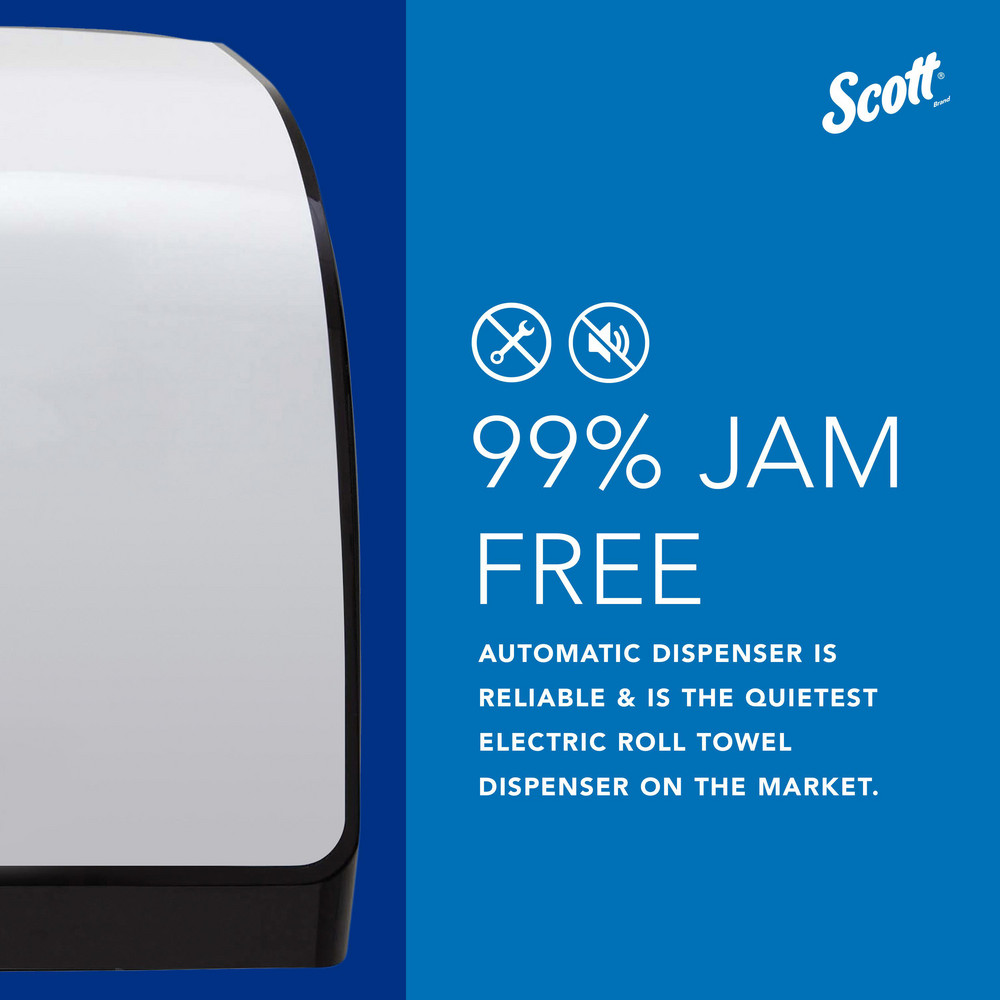 Scott Pro Automatic Hard Roll Towel Dispenser, White, for Blue Core Scott Pro Roll Towels, 12.66" x 16.44" x 9.18" - 34349