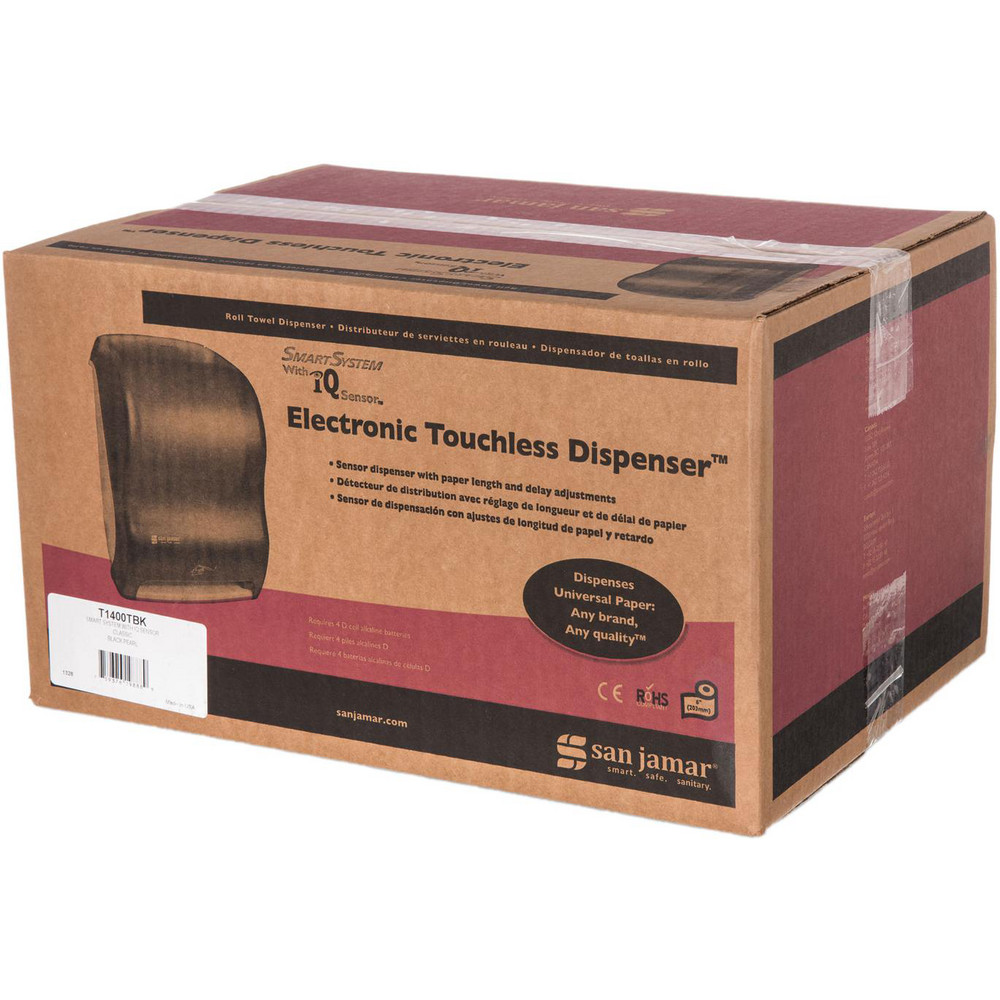 San Jamar Paper Towel Dispensers: Dispenser Type: Towel; Dispenser Style: Hands-Free; Towel Compatibility: Roll; Activation Method: Hands-Free - SJMT1400TBK