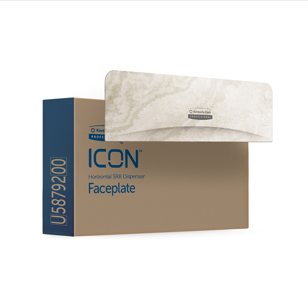 Kimberly-Clark Professional ICON Faceplate, Warm Marble Design, for Coreless Standard Roll Horizontal Toilet Paper Dispensers 2 Roll - 58792