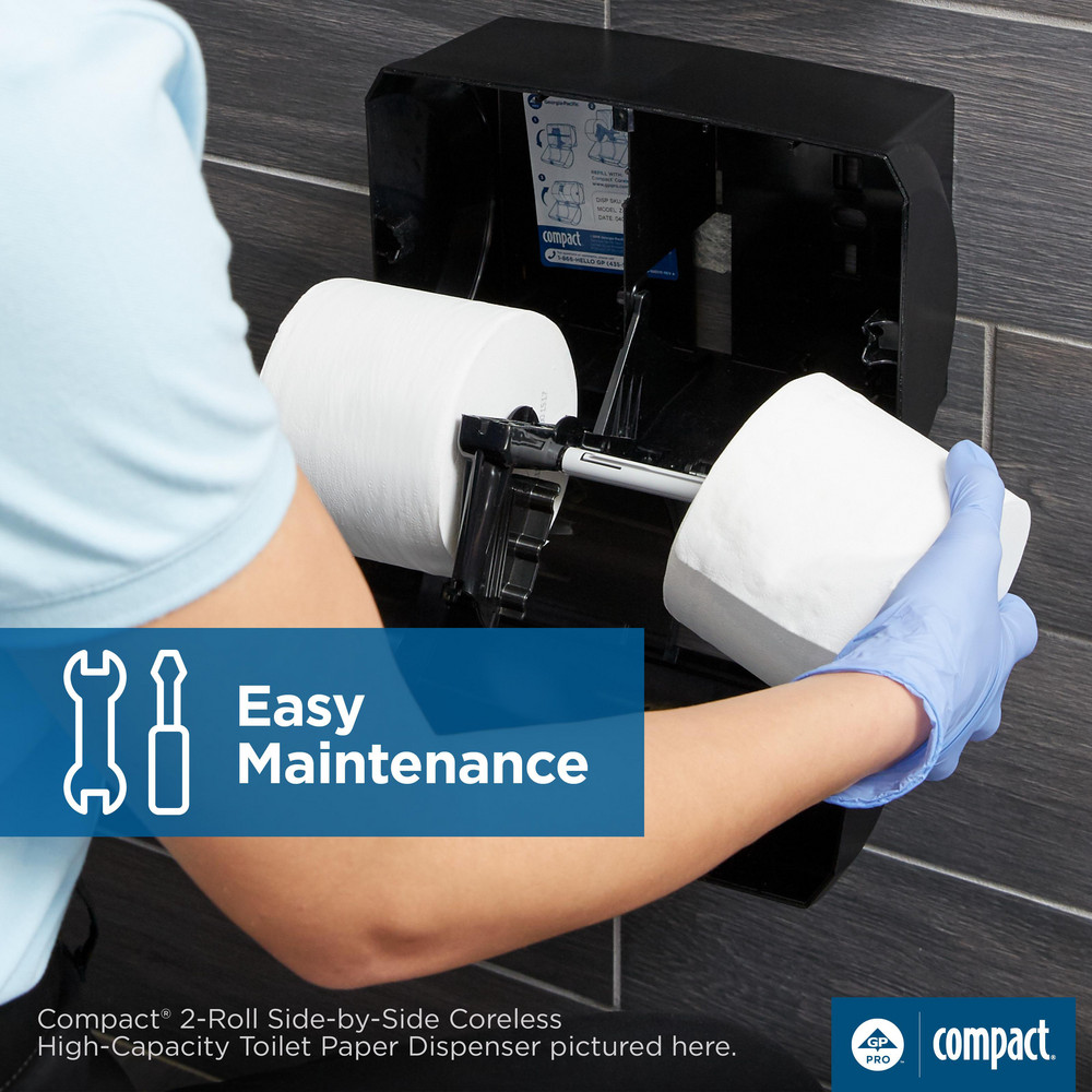 Georgia Pacific Compact Quad 4-Roll Coreless High-Capacity Toilet Paper Dispenser, Black - 56744A