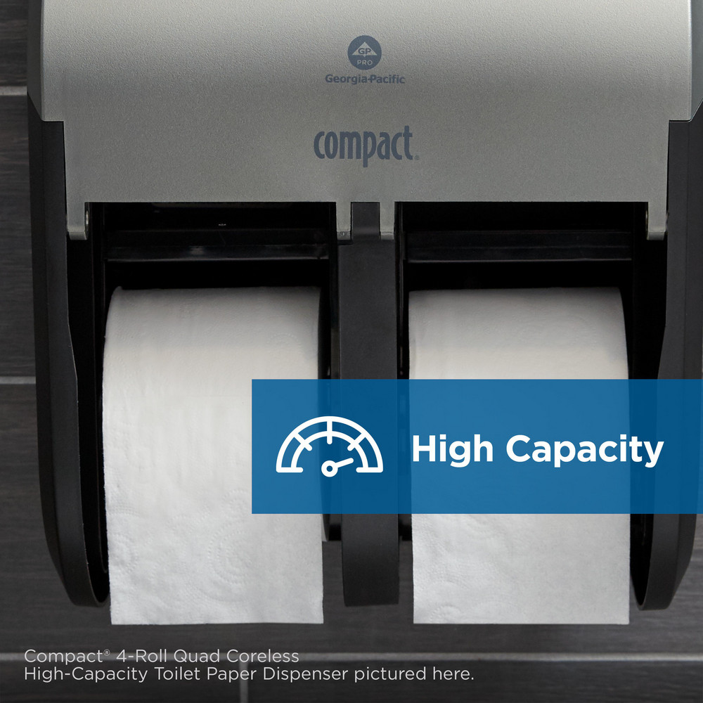 Georgia Pacific Compact Quad 4-Roll Coreless High-Capacity Toilet Paper Dispenser, Black - 56744A
