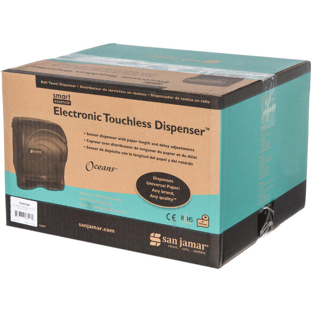 San Jamar Paper Towel Dispensers: Dispenser Type: Towel; Dispenser Style: Hands-Free; Towel Compatibility: Roll; Activation Method: Hands-Free - SJMT8490TBK