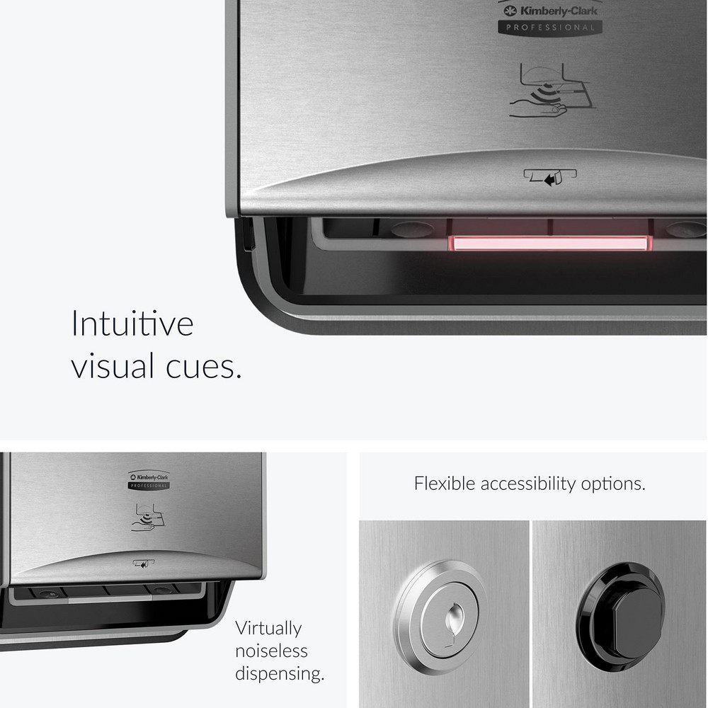 Kimberly-Clark Professional ICON Automatic Roll Towel Narrow Recessed Dispenser Housing without Trim Panel, Stainless Steel, Module Sold Seperately - 53697