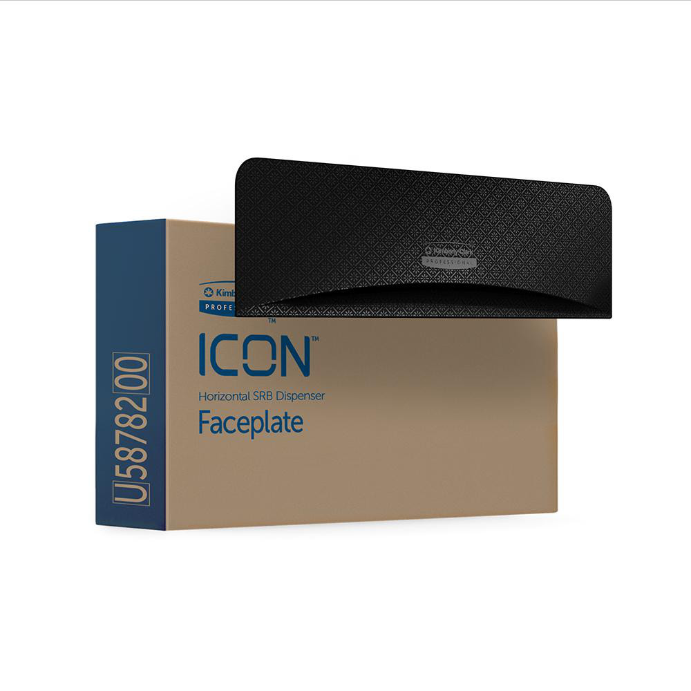 Kimberly-Clark Professional ICON Faceplate, Black Mosaic Design, for Coreless Standard Roll Horizontal Toilet Paper Dispensers 2 Roll - 58782