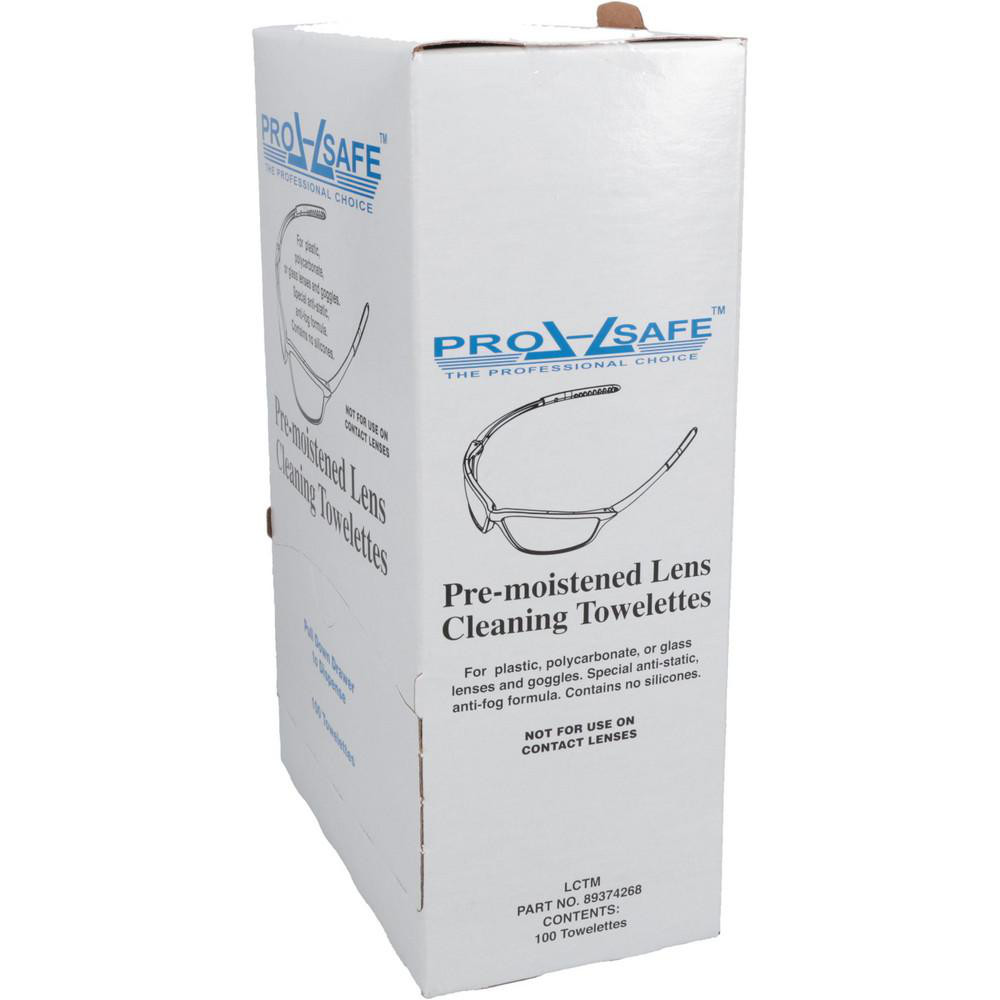 PRO-SAFE Silicone Free Lens Cleaning Towelettes: Anti-Fog, Anti-Static, Individually Wrapped, 5" Wide, 8" Long - LCTM