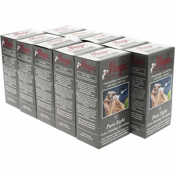 PRO-SAFE Silicone Free Lens Cleaning Towelettes: Anti-Fog, Anti-Static, Individually Wrapped, 5" Wide, 8" Long - LCTM