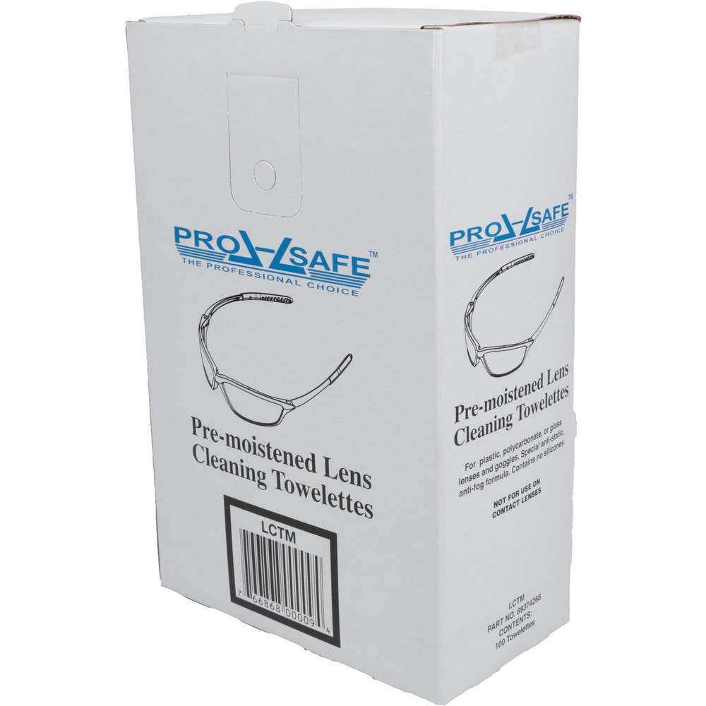 PRO-SAFE Silicone Free Lens Cleaning Towelettes: Anti-Fog, Anti-Static, Individually Wrapped, 5" Wide, 8" Long - LCTM