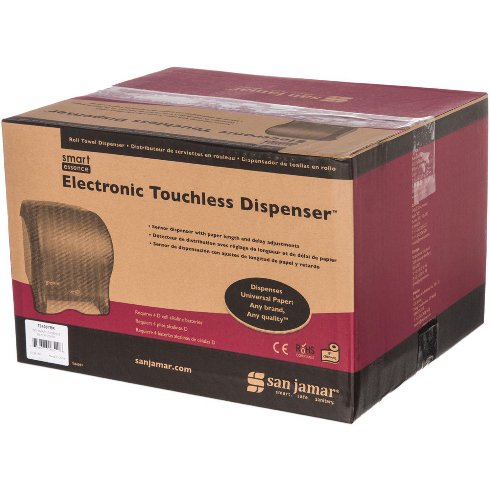 San Jamar Paper Towel Dispensers: Dispenser Type: Towel; Dispenser Style: Hands-Free; Towel Compatibility: Roll; Activation Method: Hands-Free - SJMT8400TBK
