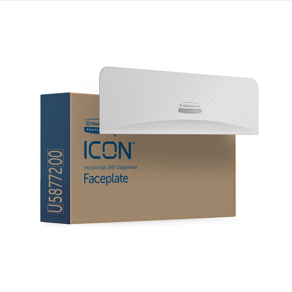 Kimberly-Clark Professional ICON Faceplate, White Mosaic Design, for Coreless Standard Roll Horizontal Toilet Paper Dispensers 2 Roll - 58772