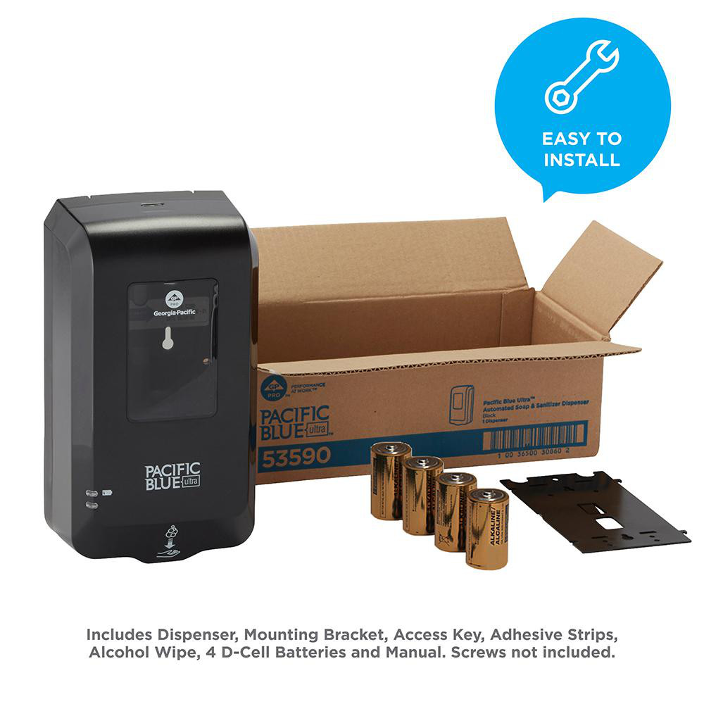 Georgia Pacific Pacific Blue Ultra Automated Touchless Soap & Sanitizer Dispenser, Black - 53590