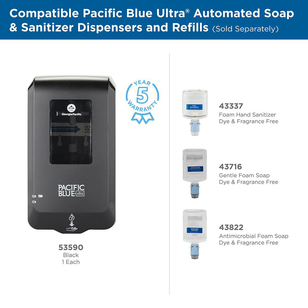 Georgia Pacific Pacific Blue Ultra Automated Touchless Soap & Sanitizer Dispenser, Black - 53590