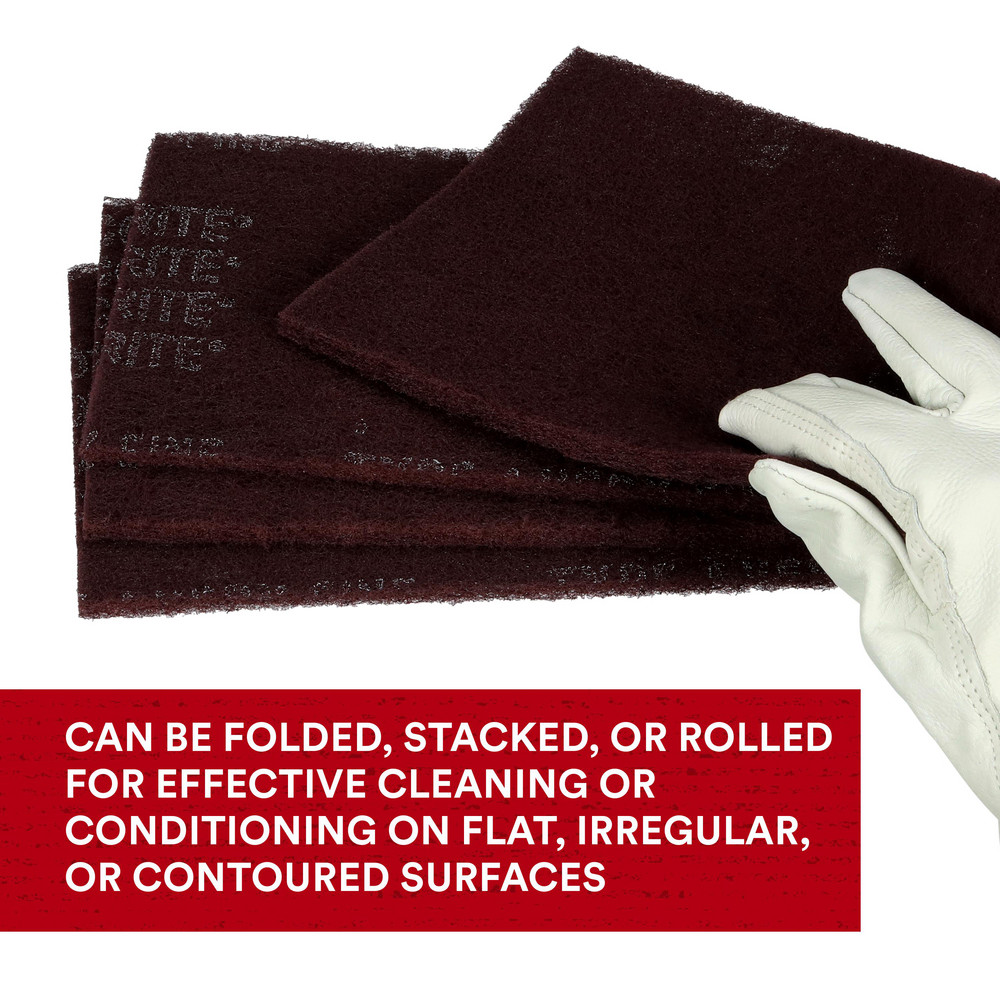 3M Hand Sanding Pad: Non-Woven, Aluminum Oxide, Very Fine Grade, Maroon - 7000000728