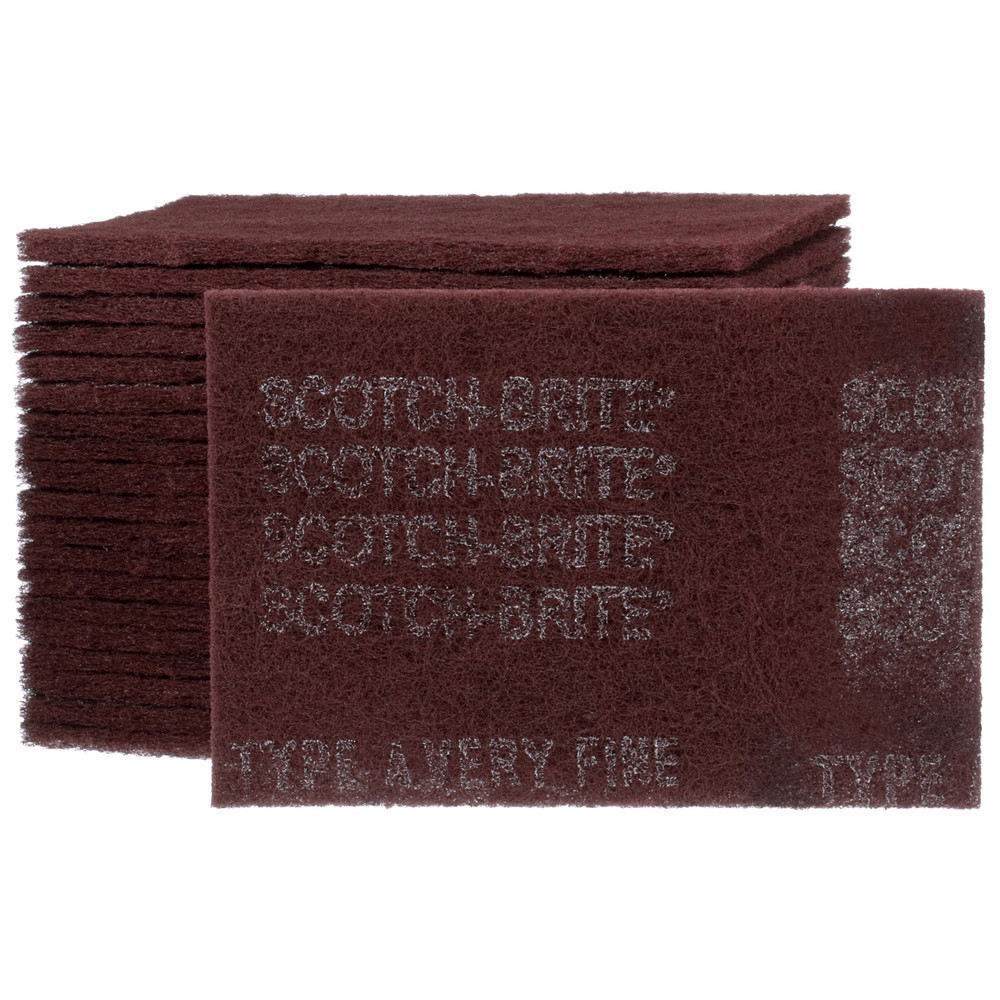 3M Hand Sanding Pad: Non-Woven, Aluminum Oxide, Very Fine Grade, Maroon - 7000000728