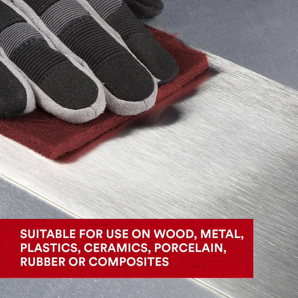 3M Hand Sanding Pad: Non-Woven, Aluminum Oxide, Very Fine Grade, Maroon - 7000000728