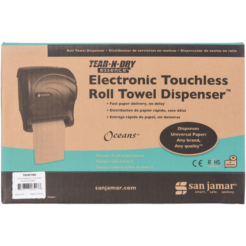 San Jamar Paper Towel Dispensers: Dispenser Type: Towel; Dispenser Style: Hands-Free; Towel Compatibility: Roll; Activation Method: Hands-Free - SJMT8090TBK