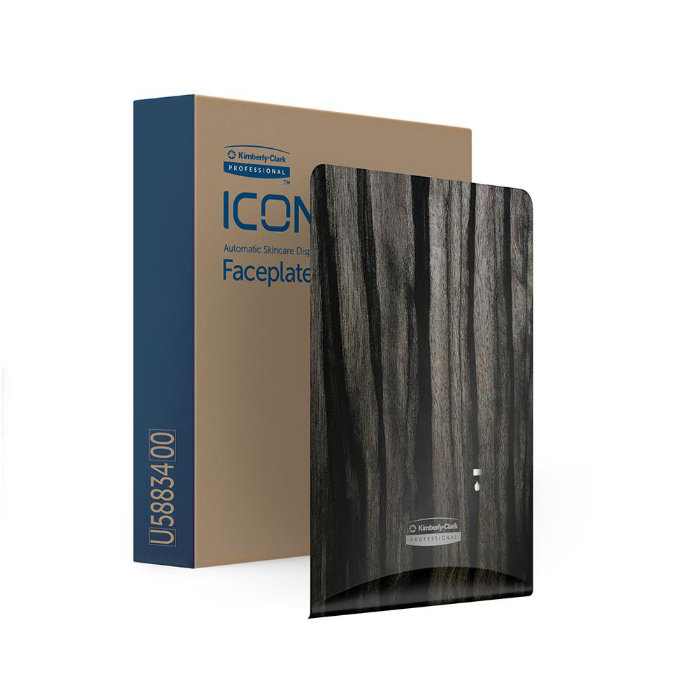 Kimberly-Clark Professional ICON Faceplate, Ebony Woodgrain Design. for Automatic Skin Care Dispensers - 58834