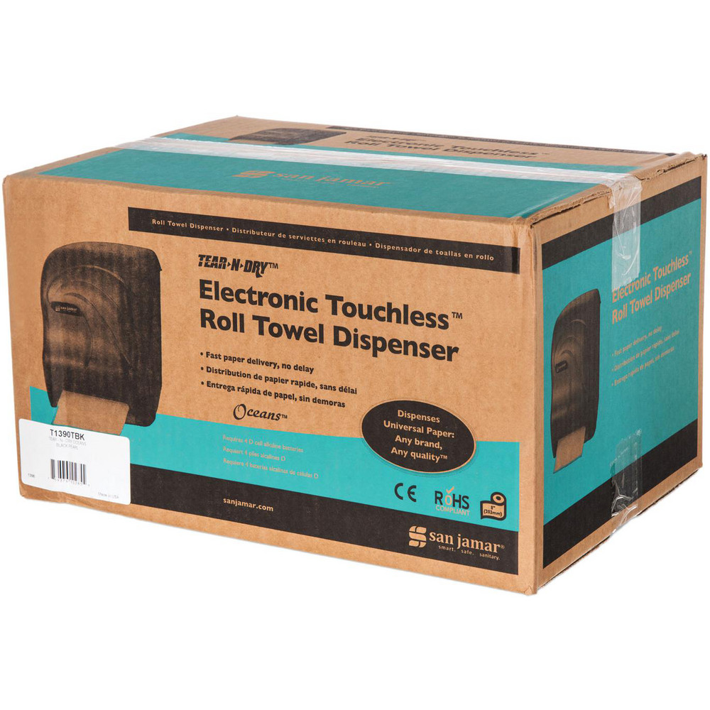 San Jamar Paper Towel Dispensers: Dispenser Type: Towel; Dispenser Style: Hands-Free; Towel Compatibility: Roll; Activation Method: Hands-Free - SJMT1390TBK