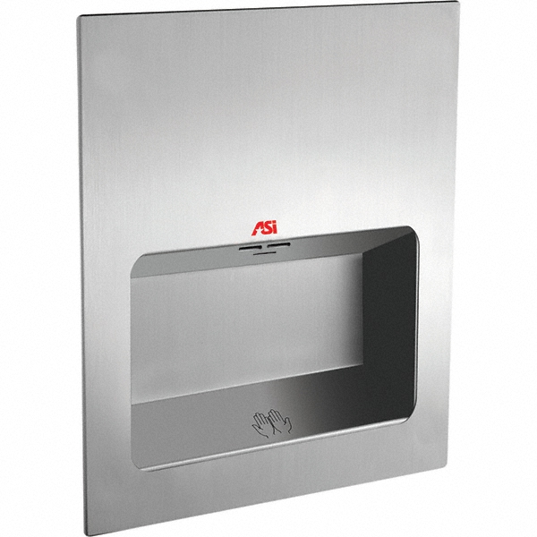ASI-American Specialties, Inc. 1000 Watt Satin Stainless Steel Finish Electric Hand Dryer - 0135-2