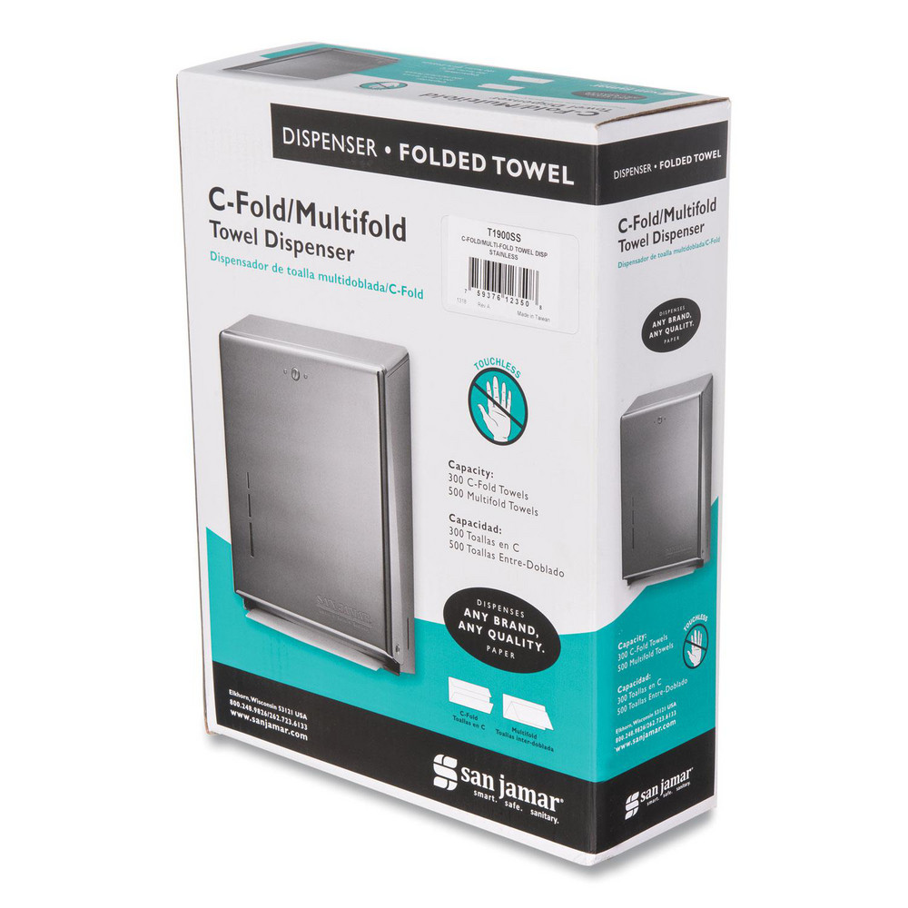 San Jamar Paper Towel Dispensers: Dispenser Type: Towel; Dispenser Style: Manual; Towel Compatibility: Multifold; Activation Method: Manual - SJMT1900SS