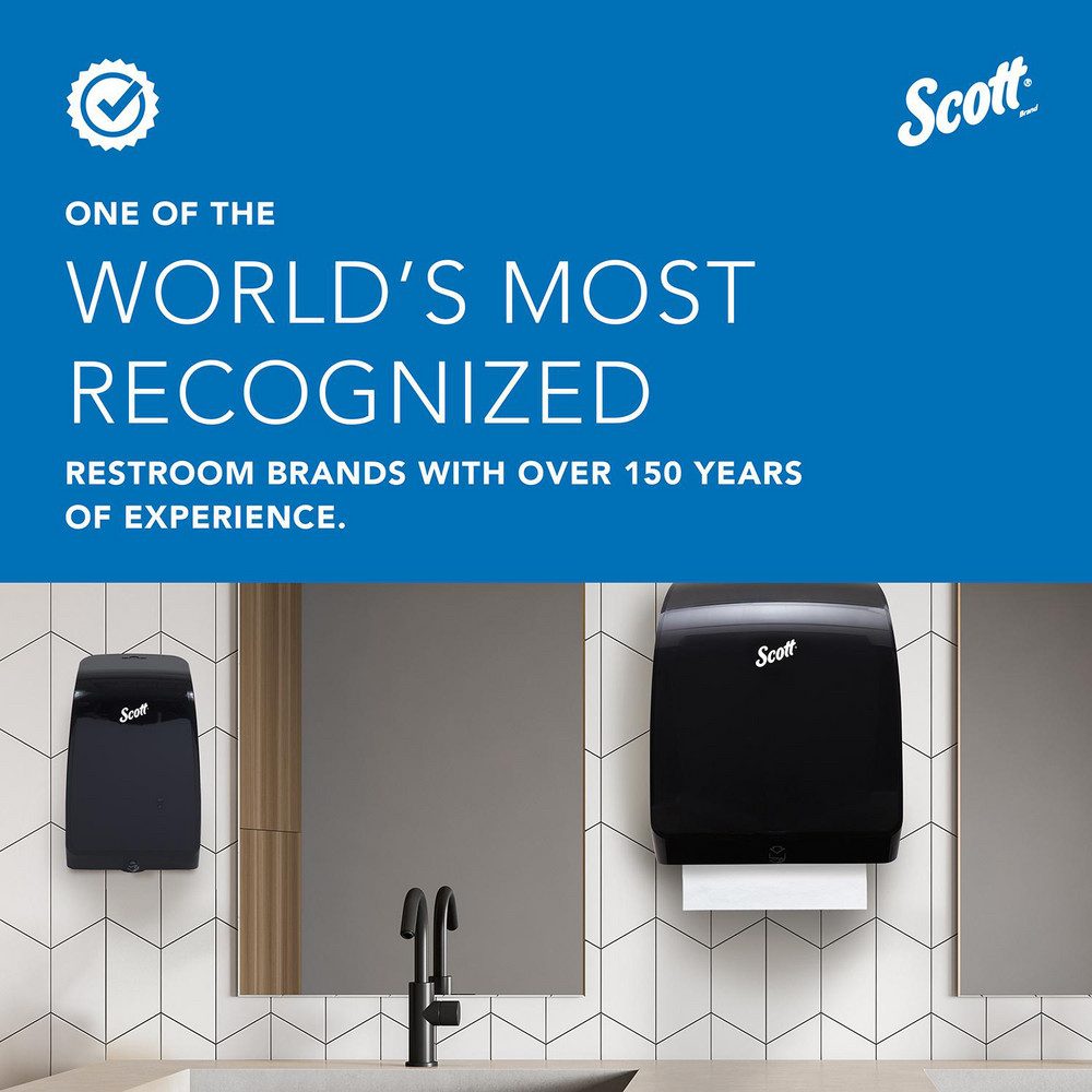 Scott Essential Manual Hard Roll Towel Dispenser, White, for Purple Core Scott Roll Towels, 12.63" x 16.13" x 10.2" - 46254