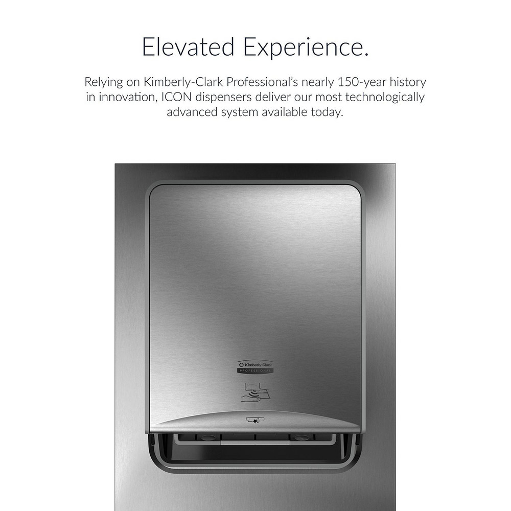 Kimberly-Clark Professional ICON Automatic Roll Towel Recessed Dispenser Housing with Trim Panel, Stainless Steel, Module Sold Seperately - 53699