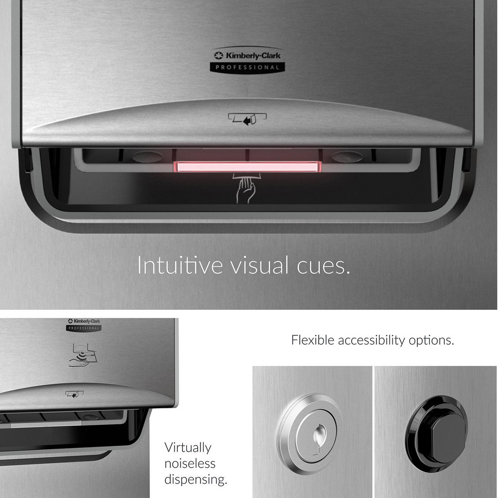 Kimberly-Clark Professional ICON Automatic Roll Towel Recessed Dispenser Housing with Trim Panel, Stainless Steel, Module Sold Seperately - 53699