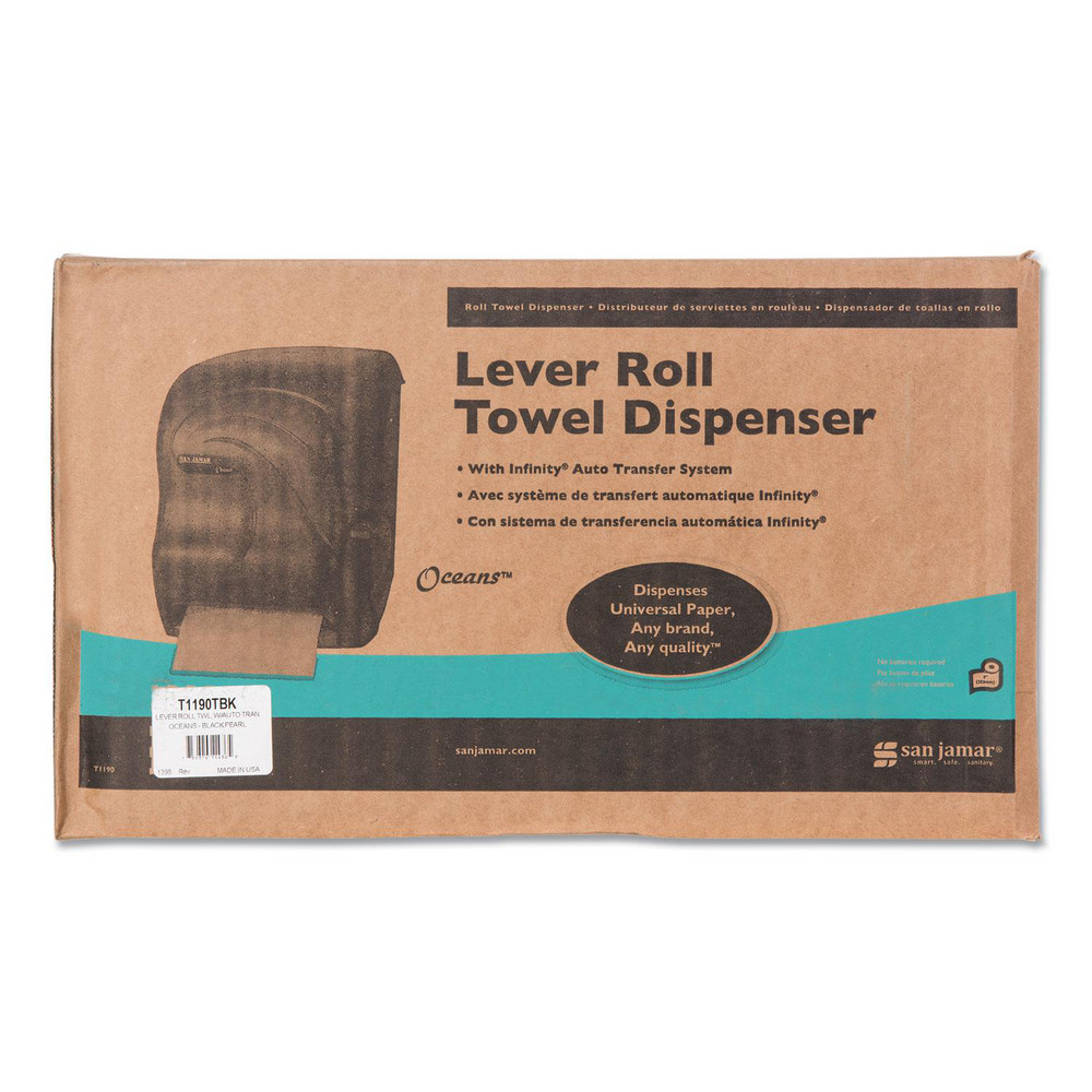 San Jamar Paper Towel Dispensers: Dispenser Type: Towel; Dispenser Style: Manual; Towel Compatibility: Roll; Activation Method: Crank Handle - SJMT1190TBK