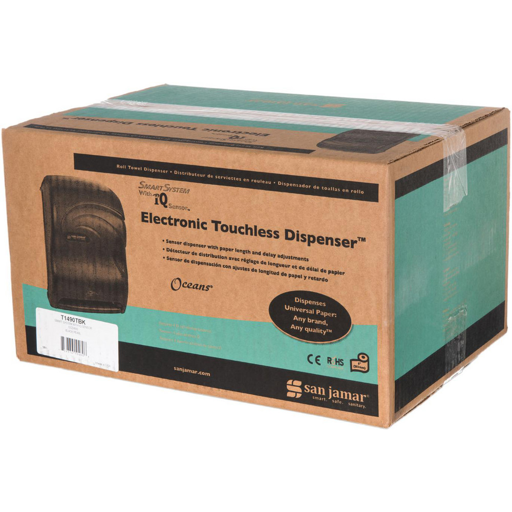 San Jamar Paper Towel Dispensers: Dispenser Type: Towel; Dispenser Style: Hands-Free; Towel Compatibility: Roll; Activation Method: Hands-Free - SJMT1490TBK
