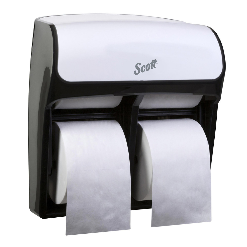 Scott Pro High Capacity Coreless Standard Roll Toilet Paper Dispenser, 4 Roll Capacity, Black, 11.25" x 12.75" x 6.19" - 44518