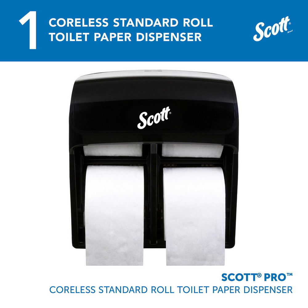 Scott Pro High Capacity Coreless Standard Roll Toilet Paper Dispenser, 4 Roll Capacity, Black, 11.25" x 12.75" x 6.19" - 44518