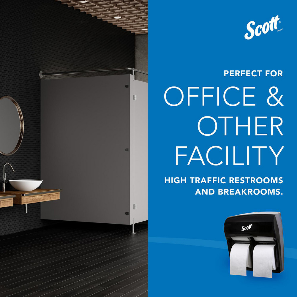 Scott Pro High Capacity Coreless Standard Roll Toilet Paper Dispenser, 4 Roll Capacity, Black, 11.25" x 12.75" x 6.19" - 44518