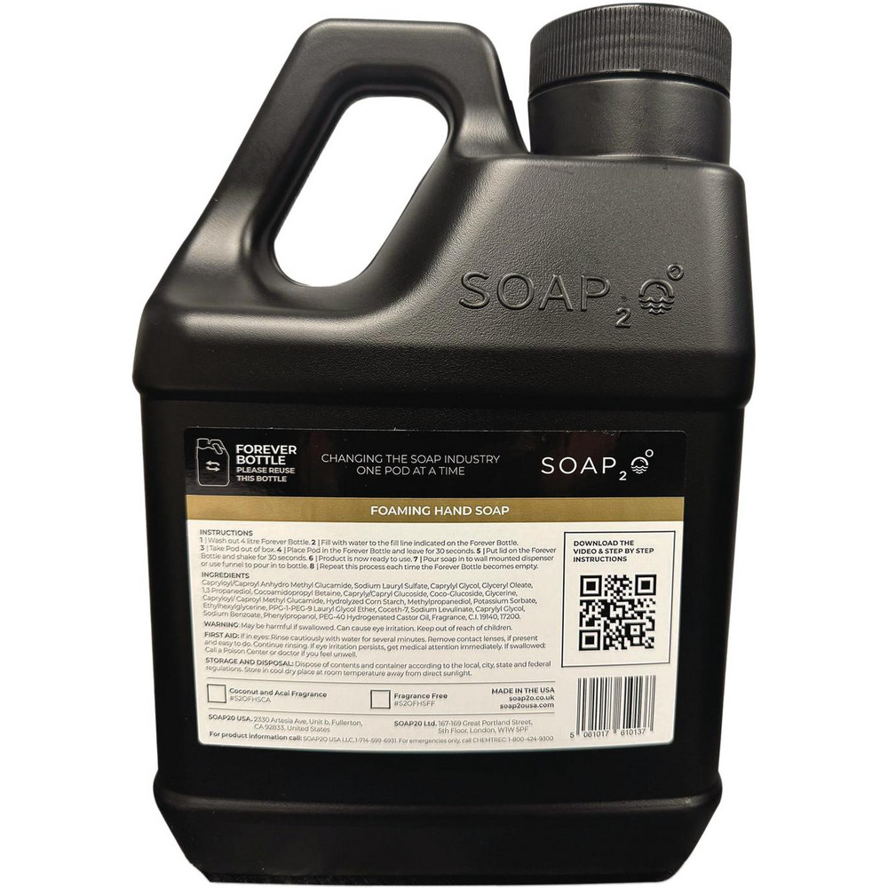 Soap2o Forever Bottle, For Mixing Soap2o HydroPods, 1 gal, 10/Carton - SZOS2O4LFLBLK