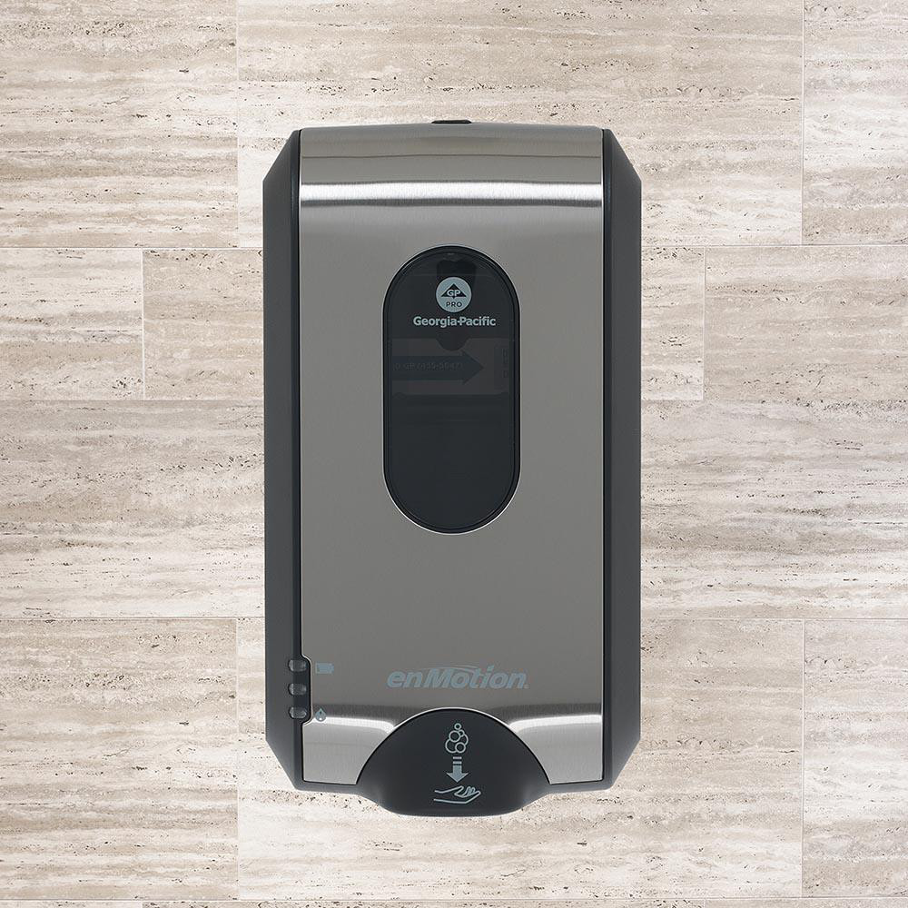 Georgia Pacific Enmotion Gen2 Automated Touchless Soap & Sanitizer Dispenser, Stainless Finish - 52060