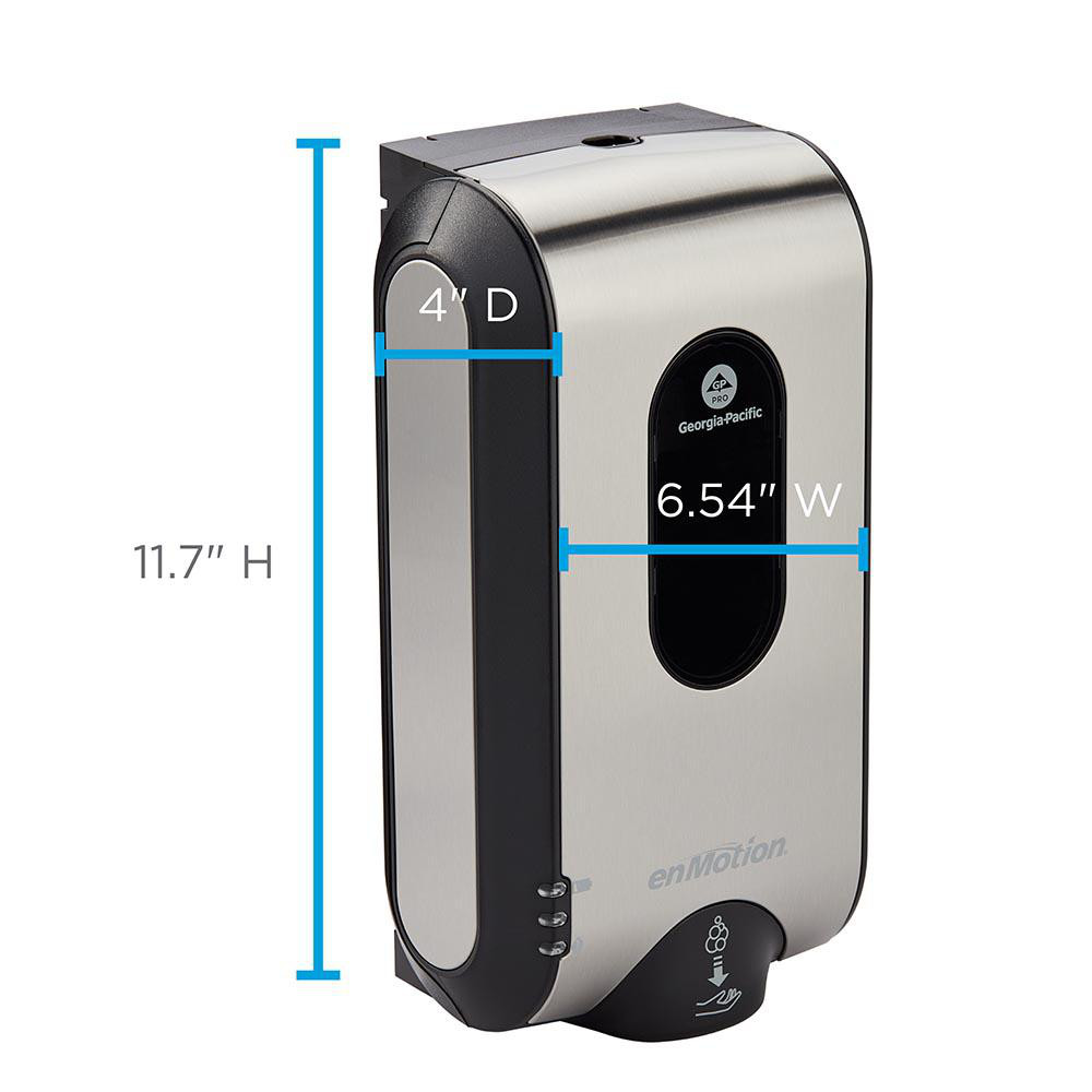 Georgia Pacific Enmotion Gen2 Automated Touchless Soap & Sanitizer Dispenser, Stainless Finish - 52060