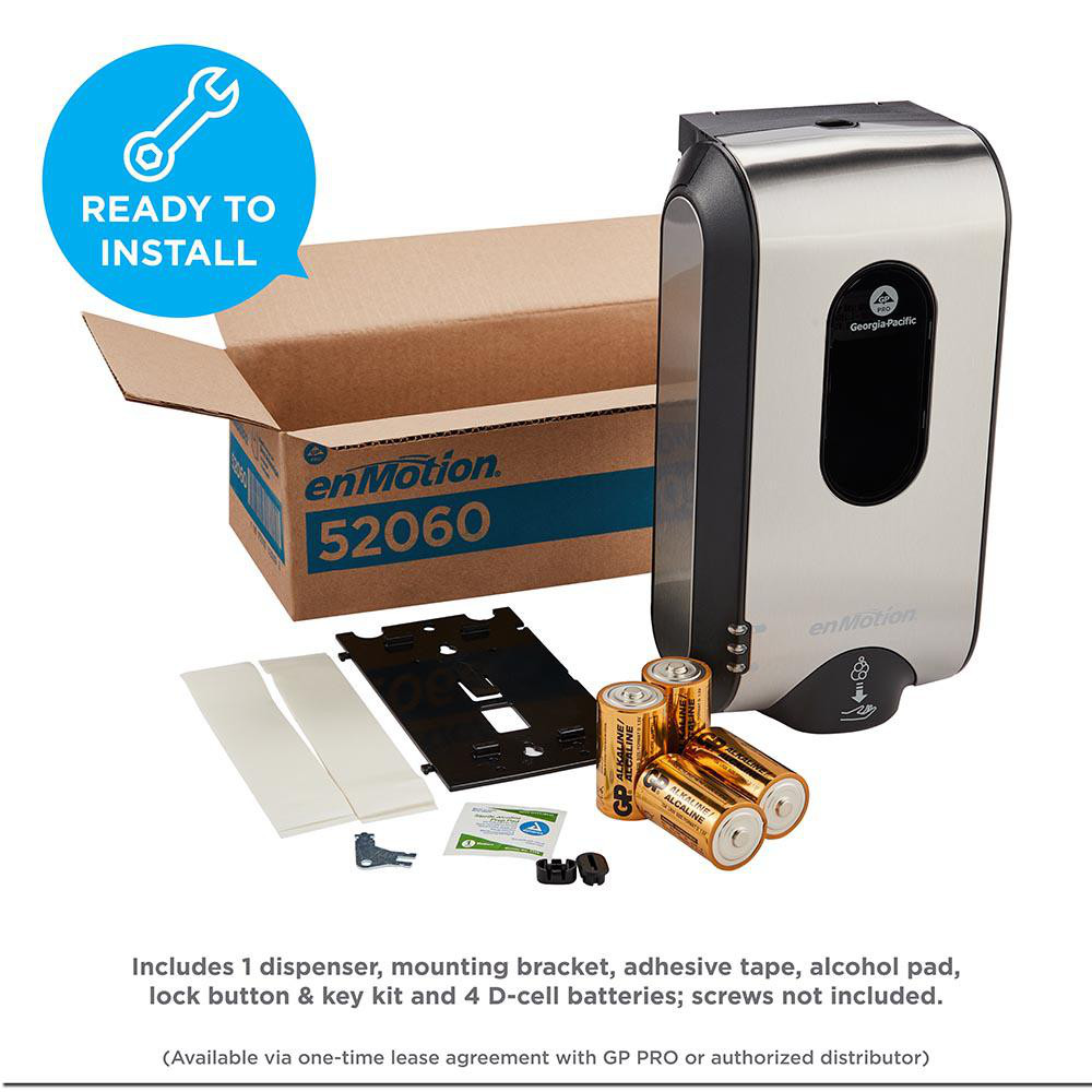 Georgia Pacific Enmotion Gen2 Automated Touchless Soap & Sanitizer Dispenser, Stainless Finish - 52060