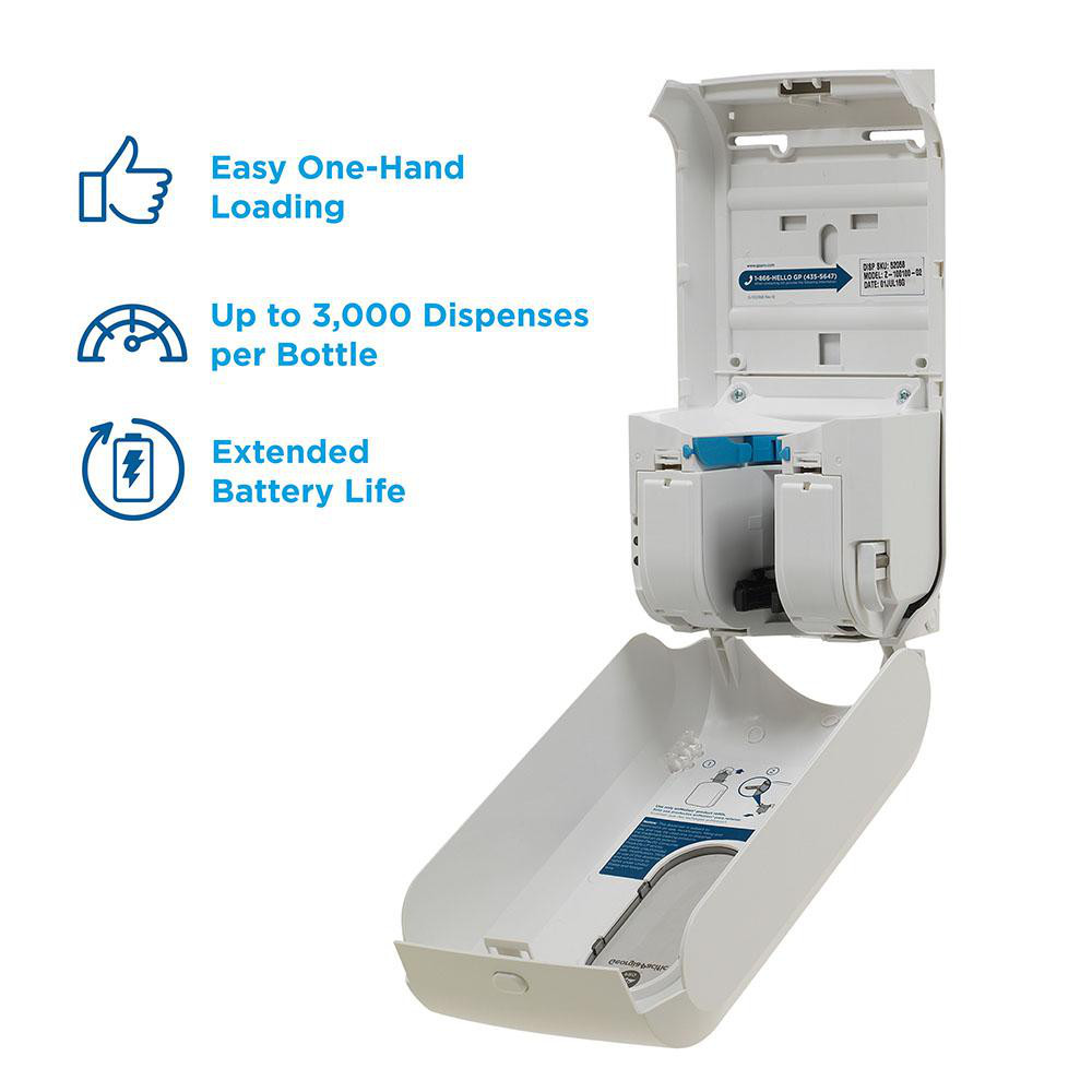 Georgia Pacific Enmotion Gen2 Automated Touchless Soap & Sanitizer Dispenser, White - 52058