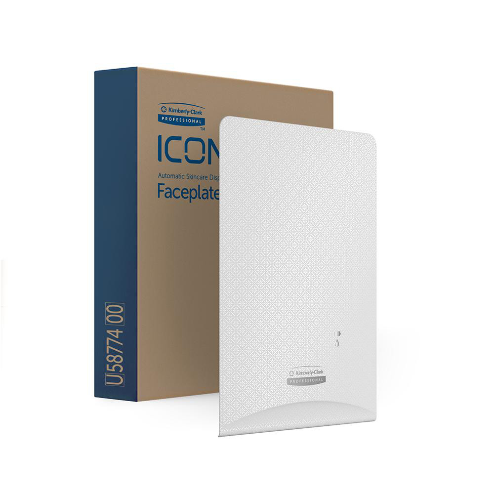 Kimberly-Clark Professional ICON Faceplate, White Mosaic Design, for Automatic Skin Care Dispensers - 58774