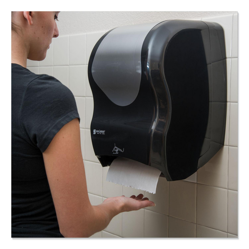 San Jamar Paper Towel Dispensers: Dispenser Type: Towel; Dispenser Style: Hands-Free; Towel Compatibility: Roll; Activation Method: Hands-Free - SJMT1470BKSS