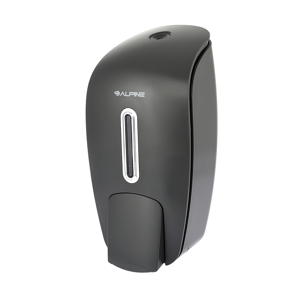 Alpine Industries 800 mL Push Operation Liquid & Gel Hand Soap & Sanitizer Dispenser - ALP425-GRY