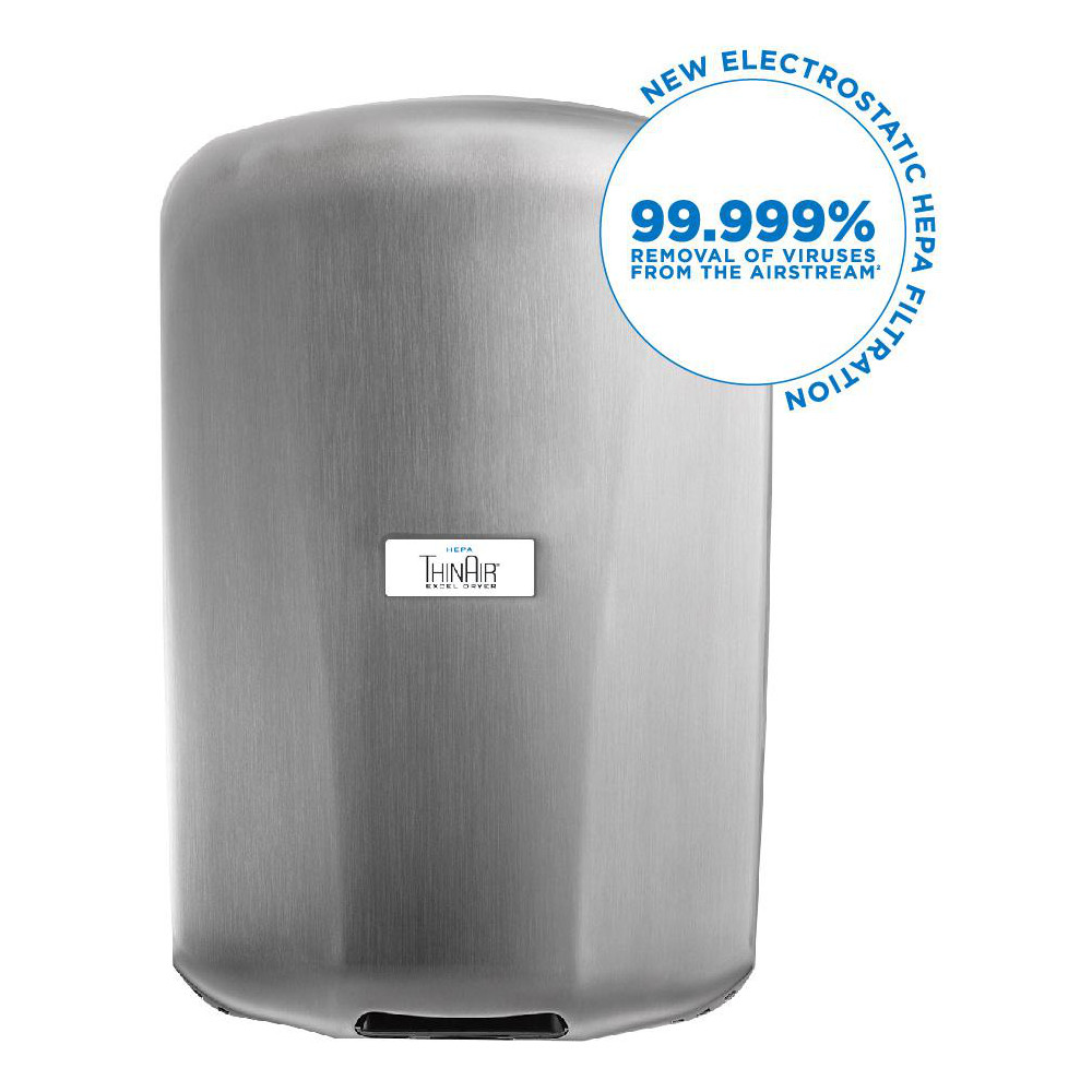 Excel Dryer Excel Dryer ThinAir® TA-SBV-H, Brushed Stainless, 208-277V with eHEPA® - 324116H