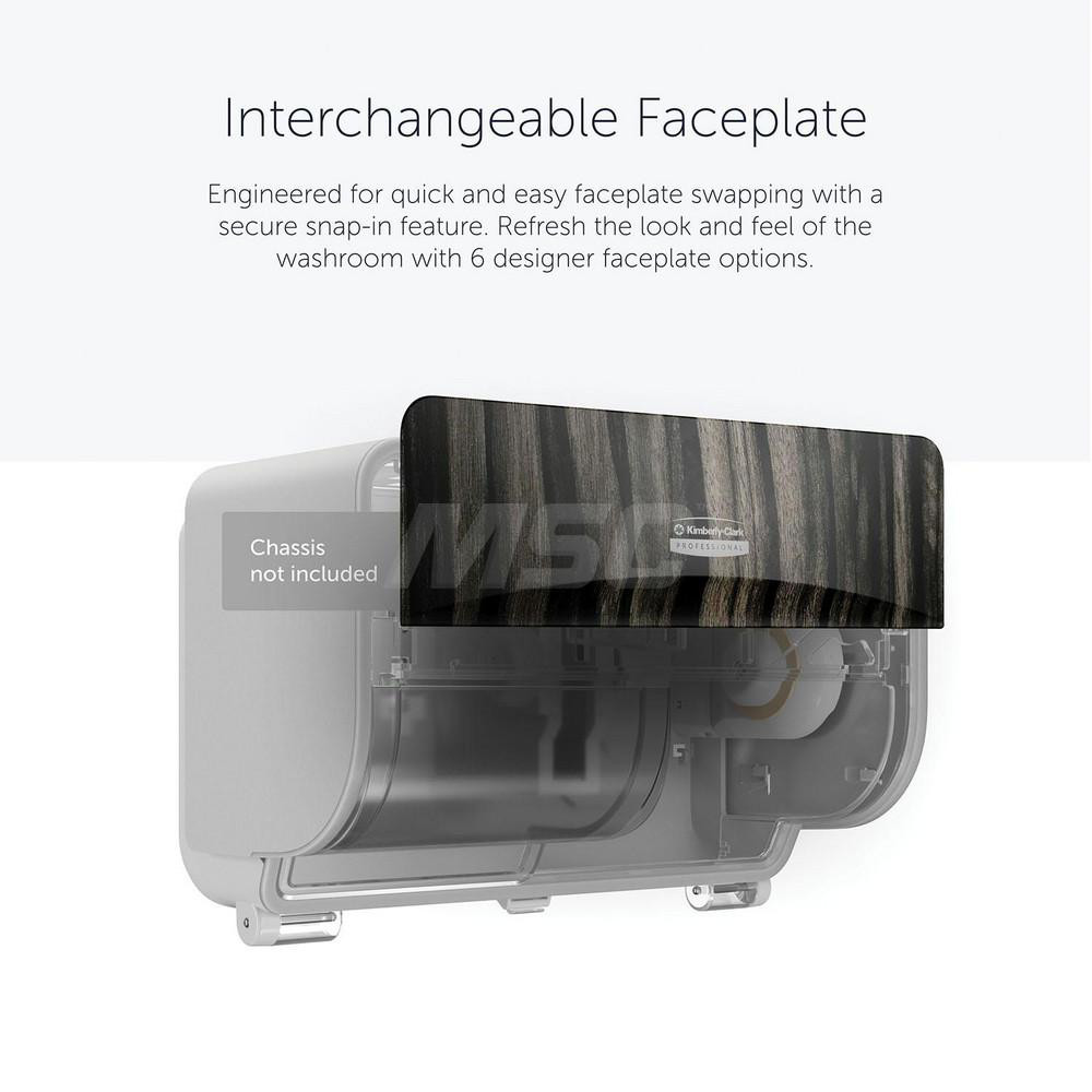 Kimberly-Clark Professional ICON Faceplate, Ebony Woodgrain Design, for Coreless Standard Roll Horizontal Toilet Paper Dispensers 2 Roll - 58832