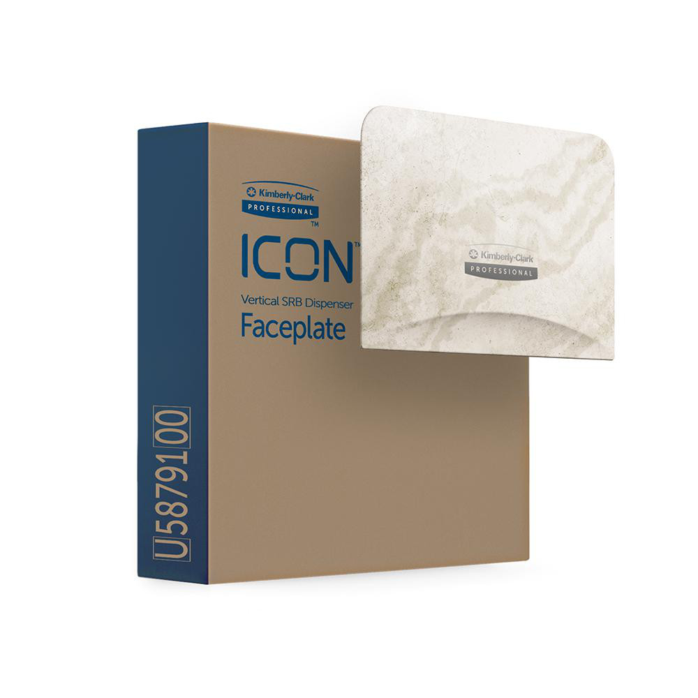 Kimberly-Clark Professional ICON Faceplate, Warm Marble Design, for Coreless Standard Roll Vertical Toilet Paper Dispensers 2 Roll - 58791