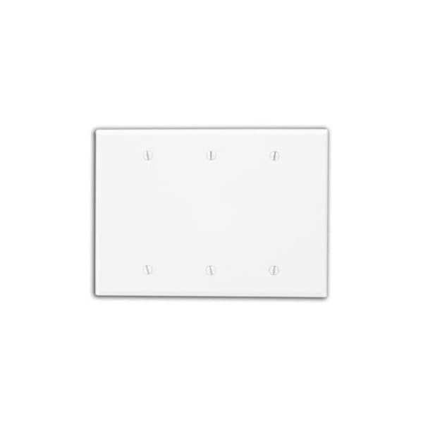 Leviton Wallplates 3 Gang Midsize Blank Wlplt White - 80533-W