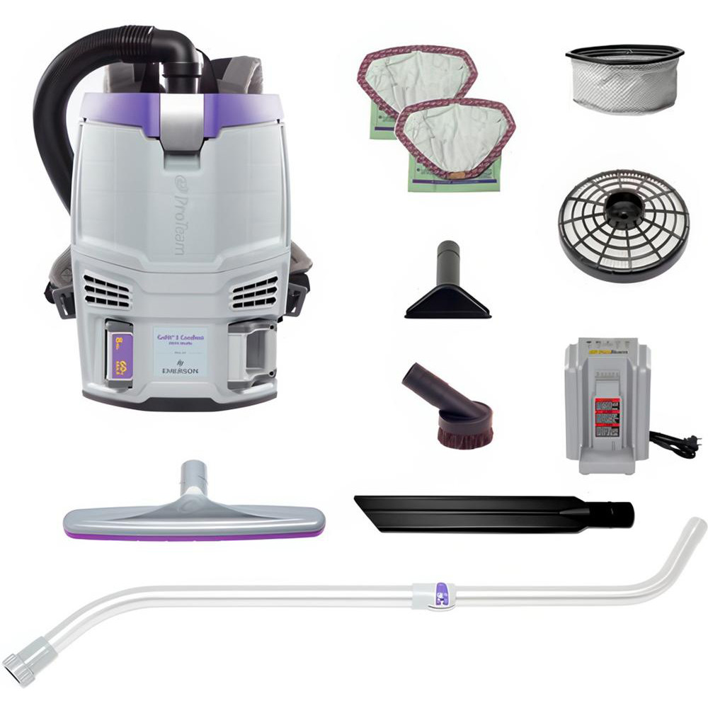 ProTeam Portable & Backpack Vacuum Cleaners: Battery, HEPA, Disposable Bag - 107778
