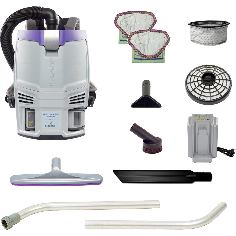 ProTeam Portable & Backpack Vacuum Cleaners: Battery, HEPA, Disposable Bag - 107784