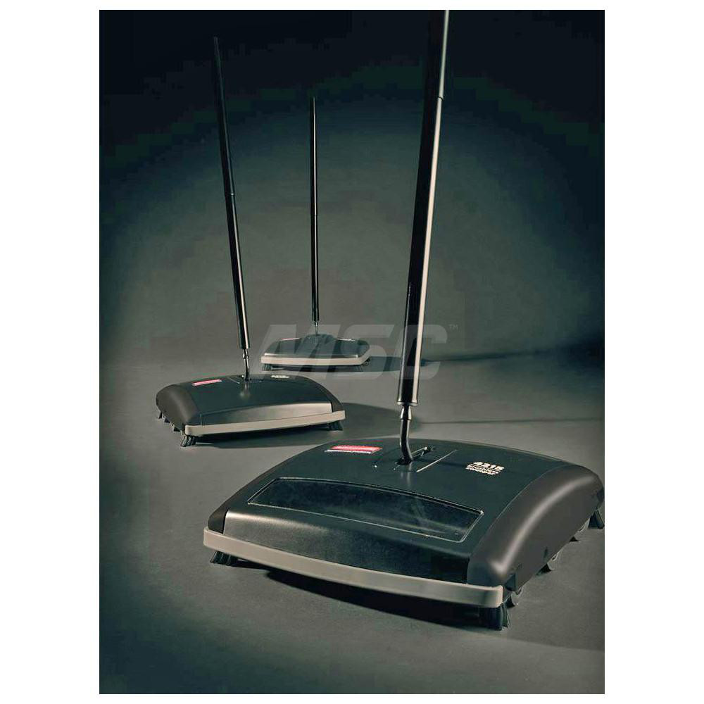 Rubbermaid Executive Series 7.5" Dual-Action Bristle Mechanical Sweeper, Cordless, Black, Collects Dust, Dirt, & Debris from Hard Floors & Carpet - FG421388BLA