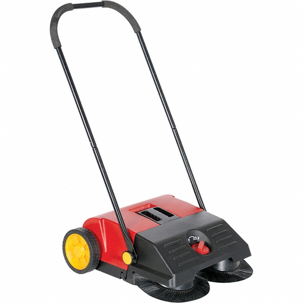 Rubbermaid Executive Series 7.5" Dual-Action Bristle Mechanical Sweeper, Cordless, Black, Collects Dust, Dirt, & Debris from Hard Floors & Carpet - FG421388BLA